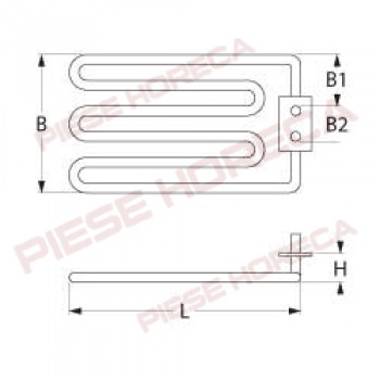 Rezistenta grill, tigaie basculanta putere 2565W, alimentare 400V,  KREFFT, KUPPERSBUSCH, THIELMANN 